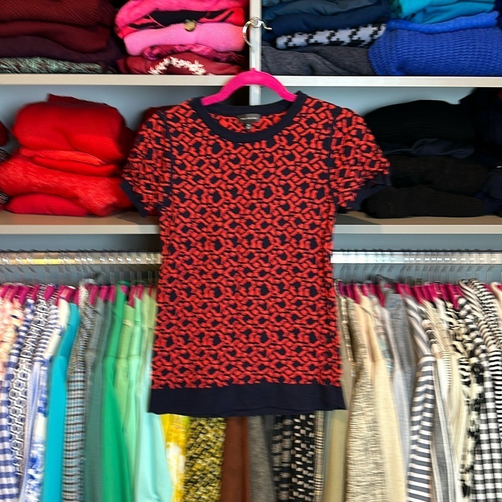 The Limited navy and red short sleeve crew neck sweater size XS